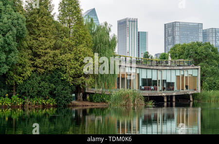 Five scattered house building Stock Photo