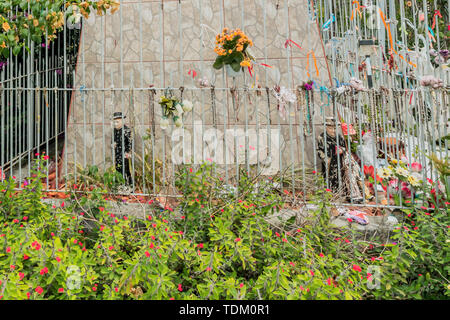 Gravatá, Serra das Russas, BR-232, Pernambuco, Brazil - June, 2019: At the detail you can see two statues of Father Cicero, Brazilian Roman Catholic p Stock Photo