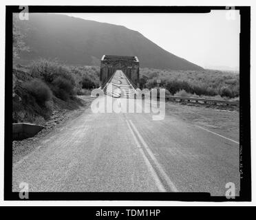 Overall view of Gillespie Dam Bridge and Old US 80 Highway, view to east - Gillespie Dam Bridge, Spanning Gila River on Old US 80 Highway, south of Gillespie Dam, Arlington, Maricopa County, AZ Stock Photo