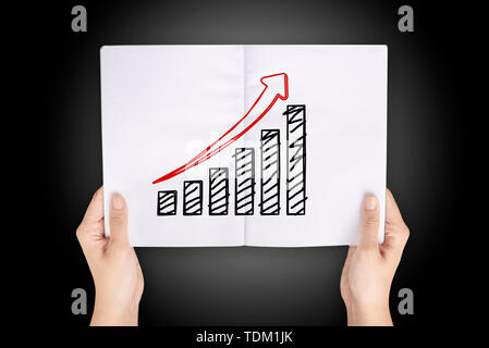 Creative diagram of concept of economic growth and economic growth Stock Photo