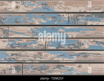 Vintage Blue Wooden Wall Background with Old Distressed Timber - Detailed vector, Grouped and Layered, easy to edit and change colors EPS10 Stock Vector