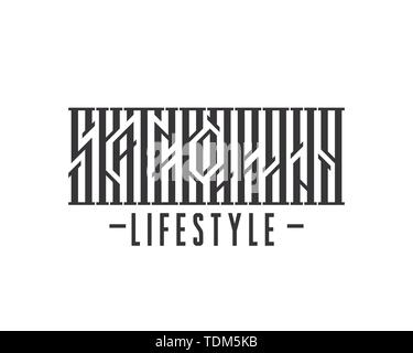 Skateboarding vector ethnic stylized typography. Urban youth lifestyle web banner template. Stock Vector