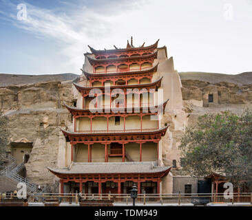 Mogao Grottoes in Dunhuang City, Gansu Province Stock Photo