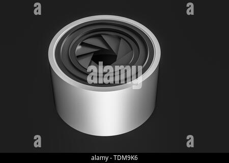 Three-dimensional rendering, lens rendering close-up, tech-sensitive background Stock Photo