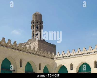CAIRO, EGYPT- SEPTEMBER, 26, 2015: minaret at al hakim mosque in cairo, egypt Stock Photo