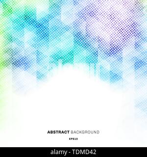 Abstract colorful hexagons pattern on white background and halftone with space for your text. Creative design template bright gradient color geometric Stock Vector