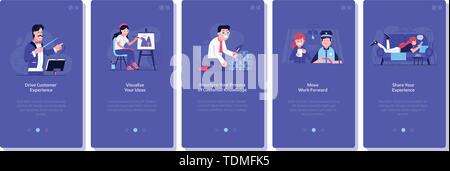 Online Business Marketing Concept UI Flat Illustrations Stock Vector
