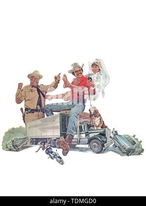 SALLY FIELD , JACKIE GLEASON and BURT REYNOLDS in SMOKEY AND THE BANDIT (1977). Credit: UNIVERSAL PICTURES / Album Stock Photo