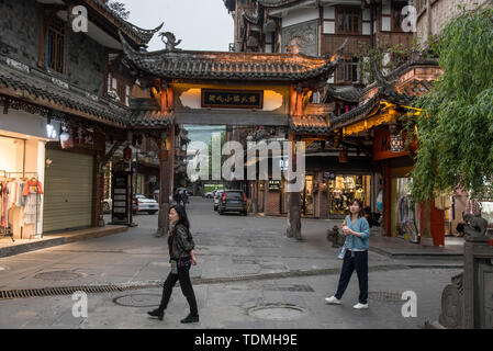 cityscape of Dujiangyan city, Sichuan Province, China Stock Photo
