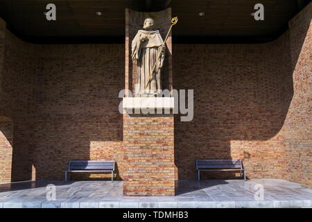 Saint Bernardus in public gallery of Saints before Pilgrimage Basilica of the Assumption of the Virgin Mary and St. Cyril and Methodius, Velehrad Mona Stock Photo