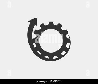 Metal gears and cogs vector. Gear icon flat design. Mechanism wheels logo. Cogwheel concept template. Stock Vector