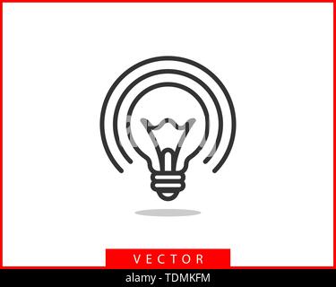 Light bulb icon vector. Llightbulb idea logo concept. Lamp electricity icons web design element. Led lights isolated silhouette. Stock Vector