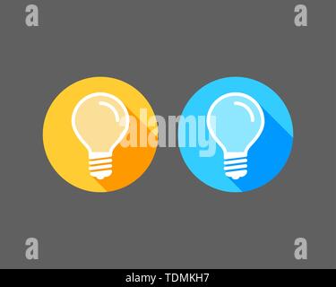 Light bulb icon vector. Llightbulb idea logo concept. Set lamps electricity icons web design element. Led lights isolated silhouette. Stock Vector