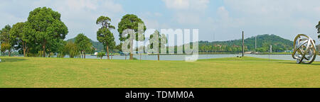 Scenery of Songjiang Moon Lake Sculpture Park in Shanghai Stock Photo