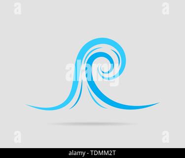 Waves vector design. Water wave icon. Wavy lines isolated. Stock Vector