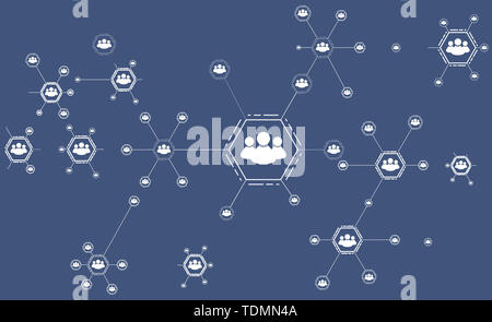 Concept diagram of big data analysis and various big data icons Stock Photo