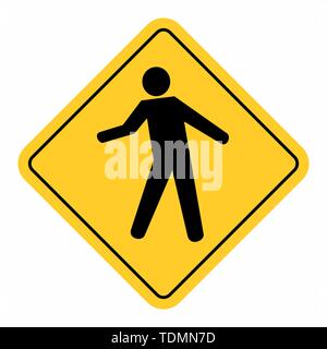 Pedestrian traffic sign isolated on white background Stock Vector