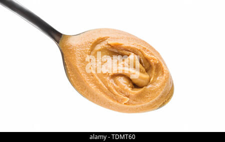 Peanut spread in spoon Stock Photo