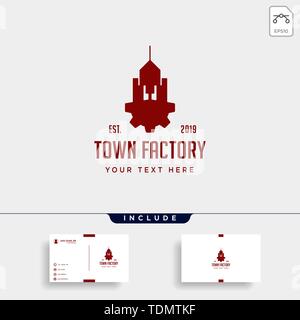town industry logo design home factory vector icon Stock Vector