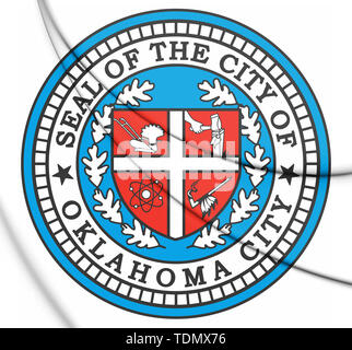 3D Seal of Oklahoma City (Oklahoma), USA. 3D Illustration. Stock Photo