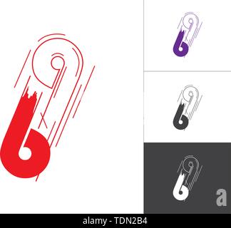 Initial Number 69 Logotype Line Concept in Vector. Modern Number Logo Design Template in Red and Violet Color. Number 69 Inside This Designs Elements  Stock Vector