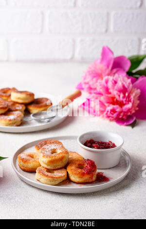 Homemade donuts with rose jam Stock Photo