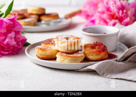 Homemade donuts with rose jam Stock Photo
