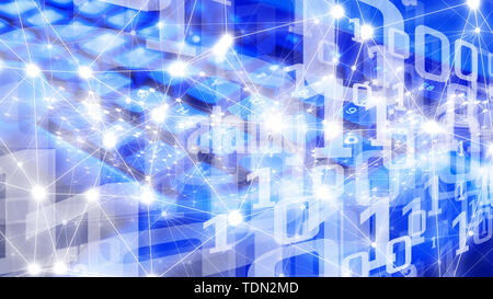 Computer spy cyber crime, dots and lines graphic Stock Photo