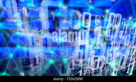 Bots algorithms software, random cyber numbers Stock Photo