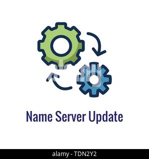 Website Update Icon - with some arrows thin line outline imagery Stock Vector