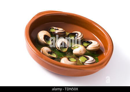 Escargots de Bourgogne isolated on white background Stock Photo