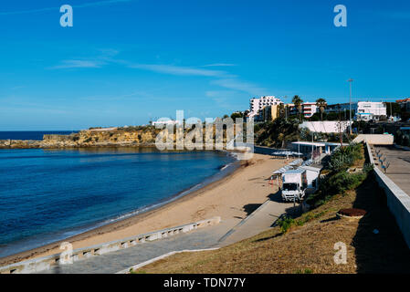 Empty Sao Joao do Estoril beach, 25km west of Lisbon. Stock Photo