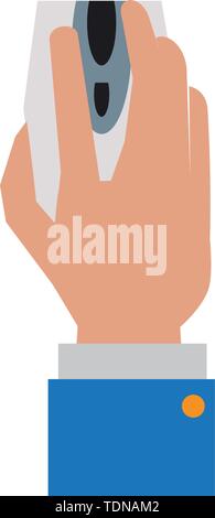 Hand using computer mouse cartoon isolated Stock Vector
