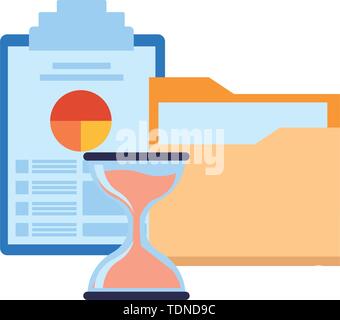 documents folder files icon cartoon Stock Vector