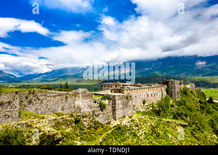 Aerial view of Gjirokaster Fortress in Albania Stock Photo