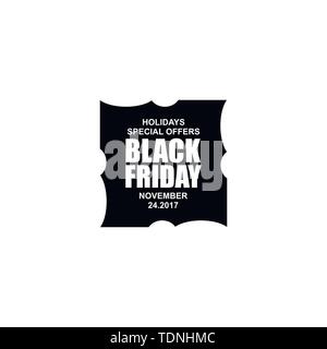 Black friday sale label. Black and White Vector Badge and Sticker. Stock Vector