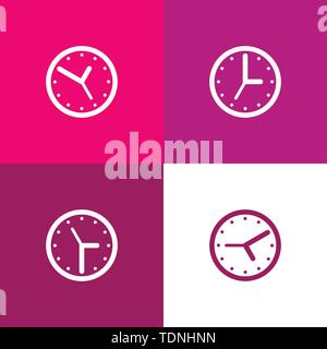 Time set icon. Colorful illustration hours vector icons for the web. Stock Vector