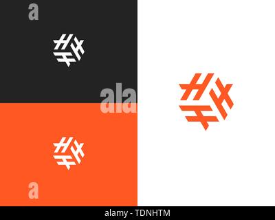 Logo three letters H. HHH Initials, icon design template. Corporate, identity, company, brand, branding logotype Clean modern and elegant style Stock Vector