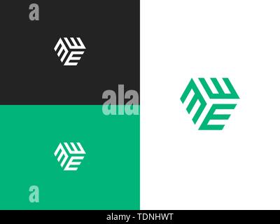 Letter E logo icon design template elements. Simple creative geometric sign. Line creative symbol. Stylish vector emblem for Your design. Stock Vector
