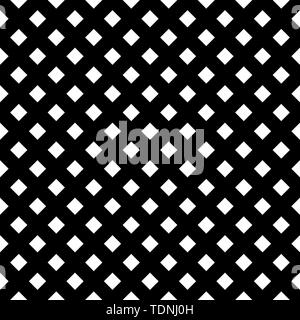 Abstract mosaic grid, mesh background with square shapes. Seamlessly repeatable. Grating, lattice pattern. Black white version. Stock Vector