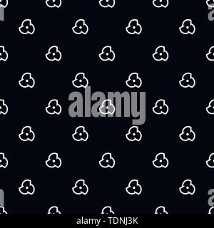 Geometric tiles with the three-pointed screw. Floral seamless background. Vector pattern background - monochrome geometric wallpaper. Stock Vector