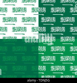 Set seamless pattern of Saudi Arabia. Happy independence day. Design for banner, poster, card, postcard, cover, business card. Vector eps10 illustrati Stock Vector