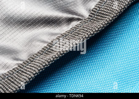 Texture of nylon fabric. Seam of thick fabric for backpacks and sports equipment Stock Photo