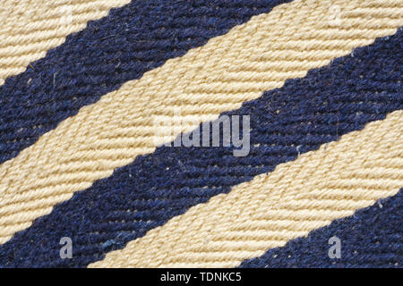 Herringbone tweed background with close up on fabric texture. Striped blue and white material Stock Photo