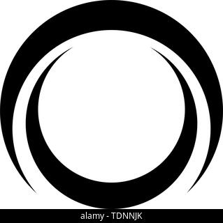 two Crescent moon or half moon opposite one each other logo vector Stock Vector