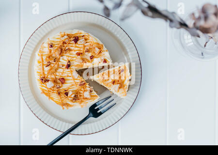 Banana toffee caramel cheesecake Stock Photo