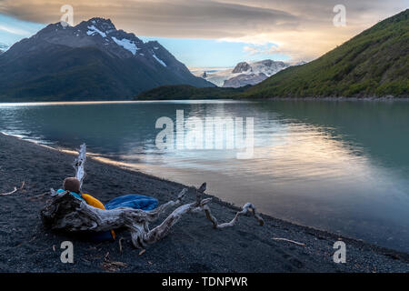 Torres del Paine Trek in Patagonia, Chile, South America Stock Photo