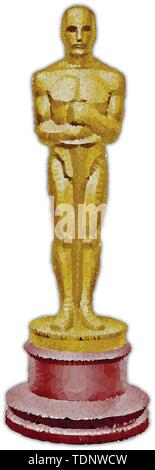Oscar award, polygonal vector graphics elaboration, editorial Stock Vector