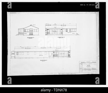 Photocopy of War Department drawing (original located at Fort McCoy, Wisconsin). ELEVATIONS, PLAN NUMBER 1100-661 - Fort McCoy, Building No. T-1039, North side of Tenth Avenue, Block 10, Sparta, Monroe County, WI Stock Photo