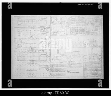 Photocopy of War Department drawing (original located at Fort McCoy, Wisconsin). PLANS and ELEVATIONS, PLAN NUMBER 800-451 - Fort McCoy, Building No. T-1004, South Side of Eleventh Avenue, Block 10, Sparta, Monroe County, WI Stock Photo